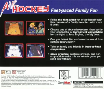 Air Hockey (US) box cover back